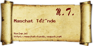 Maschat Tünde névjegykártya